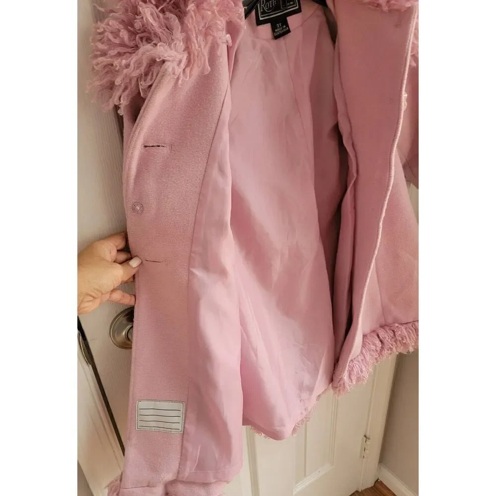 Rothschild Girl Fur Pink Coat 3T